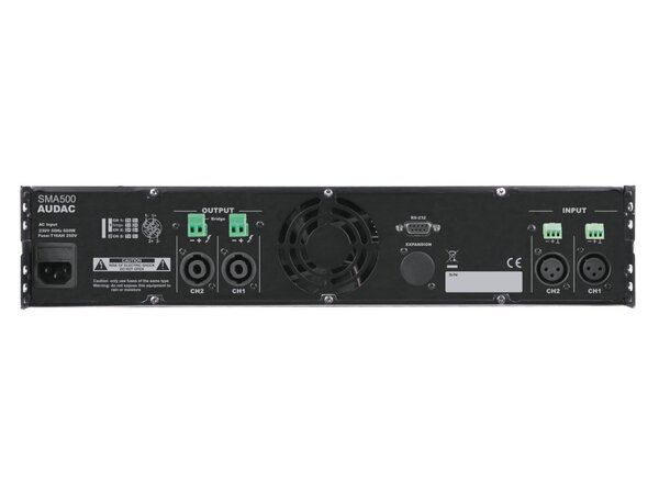 Audac SMA500 DSP-forsterker, 2x500W RMS, RS232